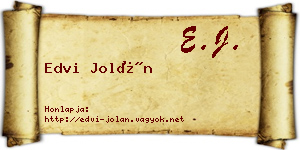 Edvi Jolán névjegykártya