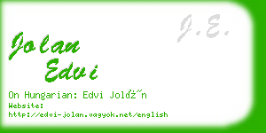 jolan edvi business card